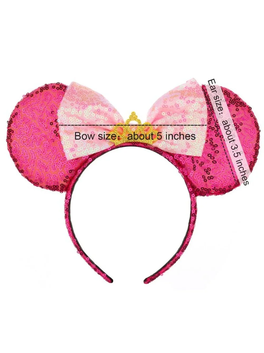 Women Red/Pink Shiny Bow Mickey Mouse Hair Headband For Cosplay